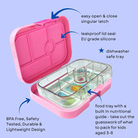 Yumbox Original Leakproof Bento Lunch Box - Unicorn Power Pink Lunch Boxes for kids