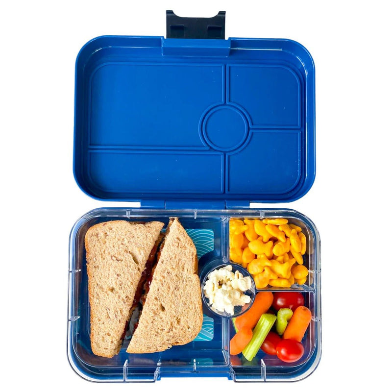 Shop Yumbox Tapas 4C Blue Lunch Box | Leakproof Bento Box for Kids NZ NZ | Premium Lunch Boxes for School Kids