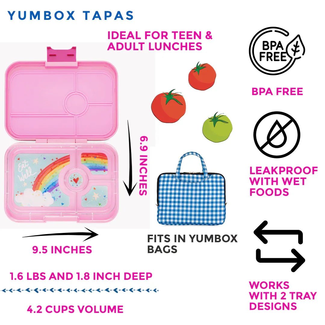 Shop Yumbox Tapas 4C Capri Pink Lunch Box | Leakproof Bento Box for Kids NZ NZ | Premium Lunch Boxes for School Kids