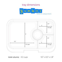 Yumbox Tapas Bento Lunch Box - 4 Compartment With NYC Tray - Hazy Blue - Lunch Boxes - Large Lunch Box