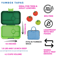 Yumbox Tapas Bento Lunch Box - Palm Green - Lunch Boxes - Large Lunch Box