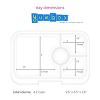 Yumbox Tapas Leakproof Bento lunch box 4 - Compartment Food Tray (Carlo Blue) - Lunch Boxes - Large Lunch Box