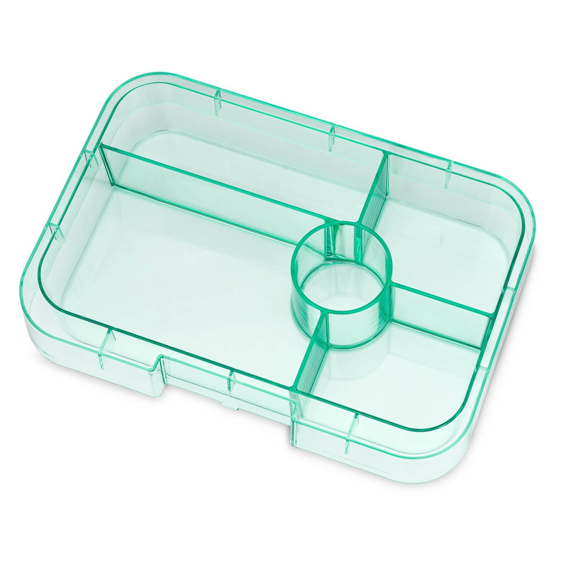 Yumbox Tapas Tray Insert - Clear 5C Aqua - Lunchbox Accessory - 