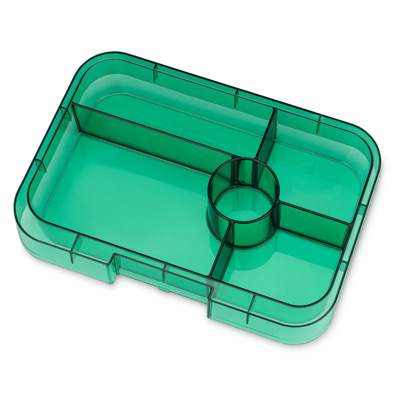 Yumbox Tapas Tray Insert - Clear 5C Green - Lunchbox Accessory - 