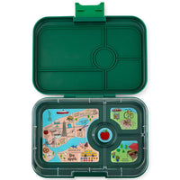 Yumbox Tapas Bento Lunch Box - 4 Compartment With NYC Tray - Green-Lunch Boxes-Large Lunch Box