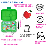 Yumbox Original Kids Bento Box – Leakproof, Jurassic Green-Lunch Boxes-Medium Lunch Box