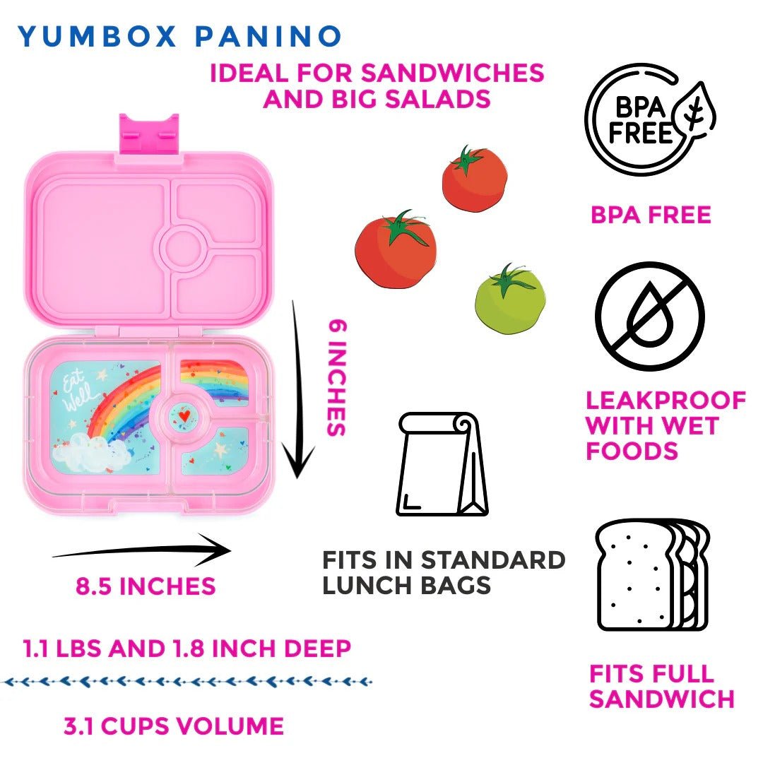 Yumbox Panino 4-Compartment Lunchbox – Rainbow-Lunch Boxes-Medium Lunch Box