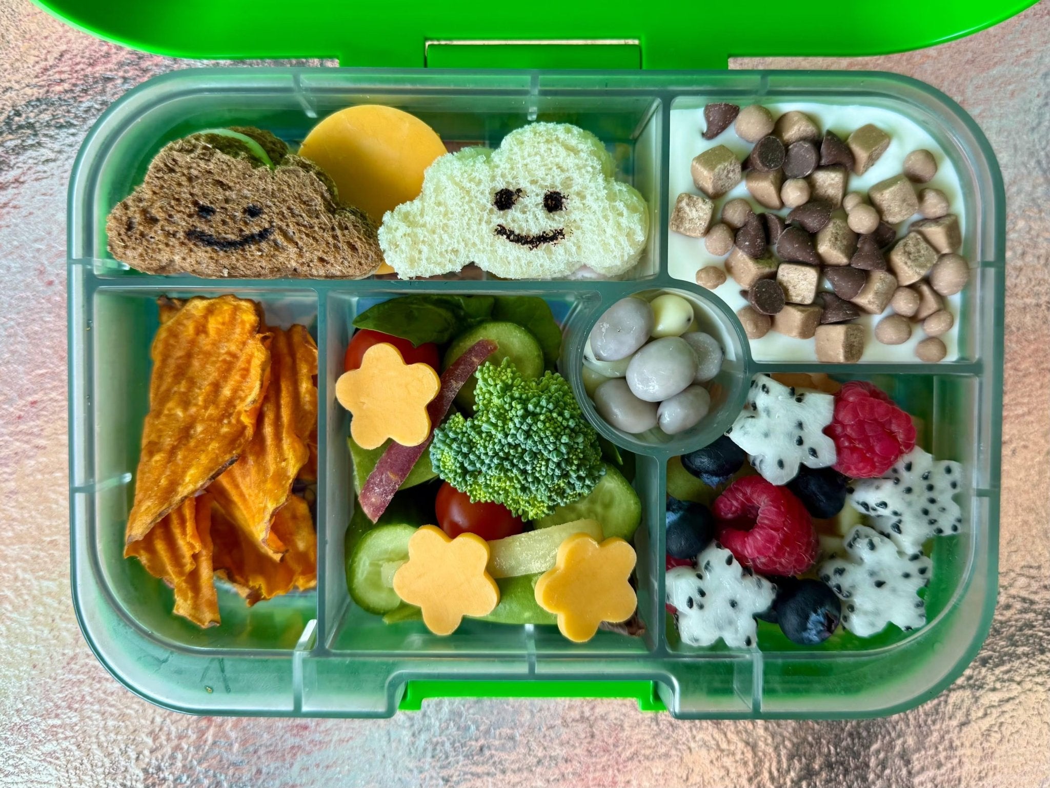 Yumbox Original Kids Bento Box – Leakproof, Jurassic Green-Lunch Boxes-Medium Lunch Box
