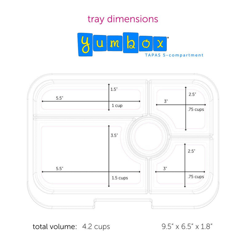 Yumbox Tapas Larger Size Leakproof Bento lunch box 5 - Compartment Food Tray (Antibes Blue) - HYPHEN KIDS