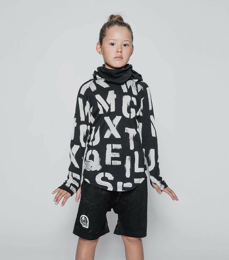 Abc Ninja Shirt - Black - HYPHEN KIDS
