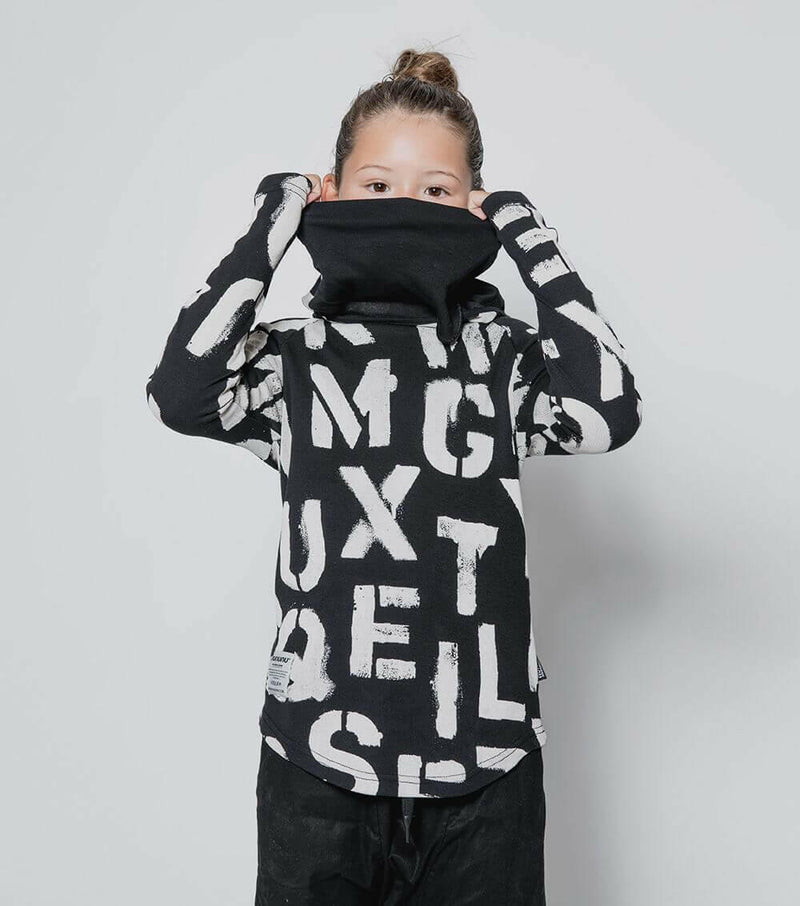 Abc Ninja Shirt - Black - HYPHEN KIDS