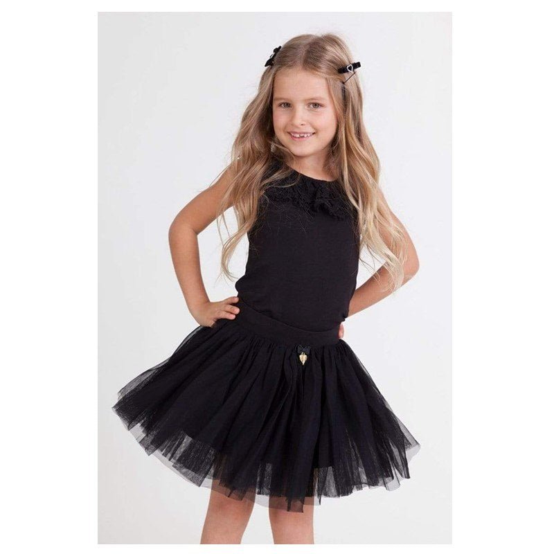 Angel's Face Princess Skirt - Black -HYPHEN KIDS