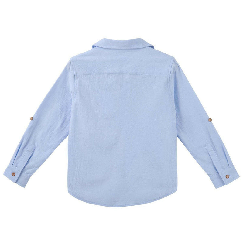 Archie L/S Button Shirt - Blue - HYPHEN KIDS