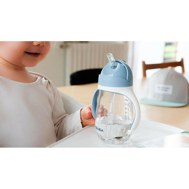 Beaba 2 In 1 Straw Learning Cup - Windy Blue - HYPHEN KIDS
