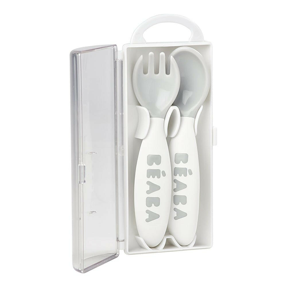 Beaba 2nd Stage Cutlery Set 2 Pirces - Light Mist - Bowls & Utensils - not - on - sale