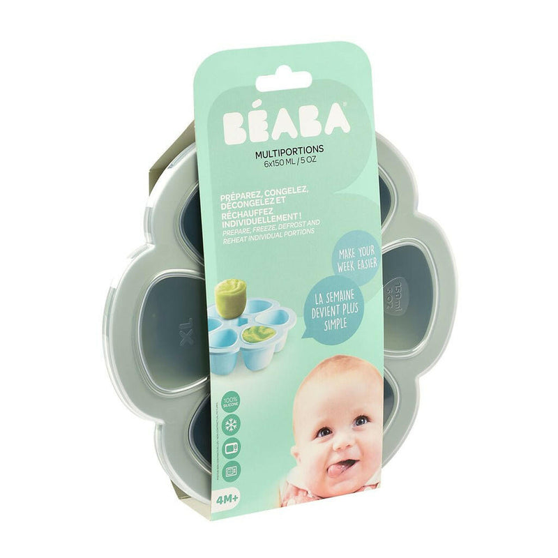 Beaba Multiportions 6*150ML Silicone Tray – Sage Green - HYPHEN KIDS