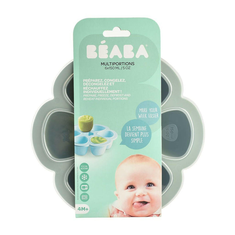 Beaba Multiportions 6*150ML Silicone Tray – Sage Green - HYPHEN KIDS