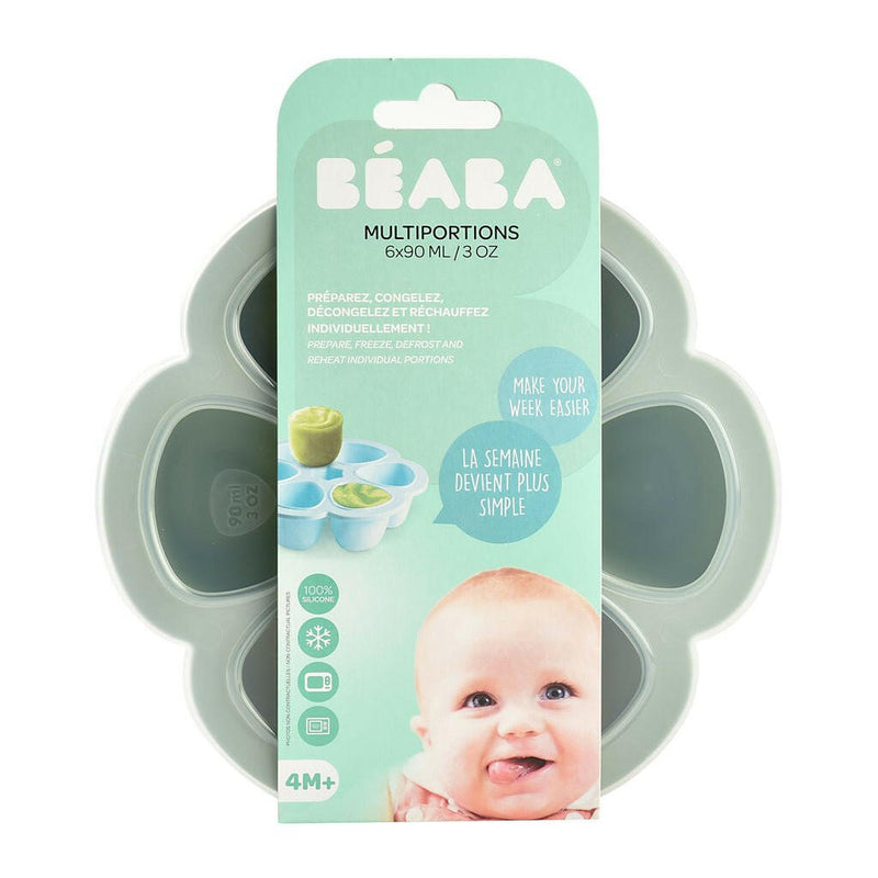 Beaba Multiportions 6*90ML Silicone Tray – Sage Green - HYPHEN KIDS