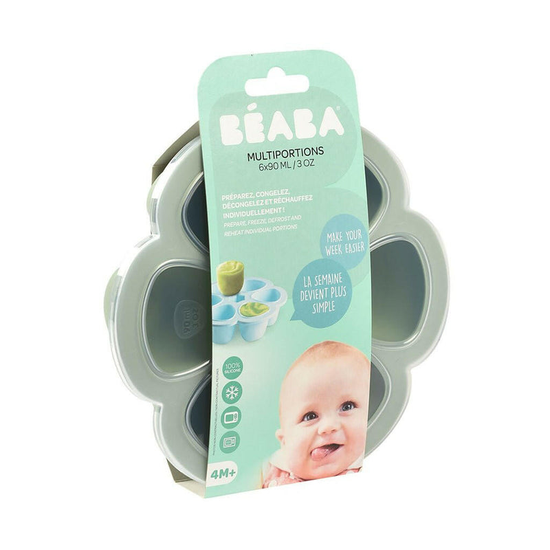 Beaba Multiportions 6*90ML Silicone Tray – Sage Green - HYPHEN KIDS