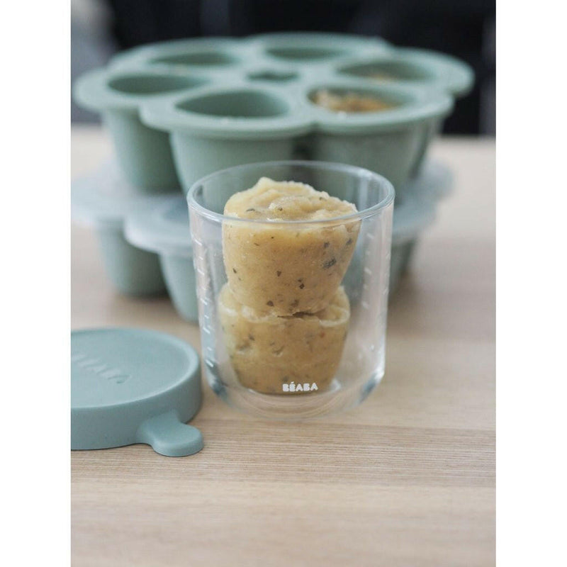 Beaba Multiportions 6*90ML Silicone Tray – Sage Green - HYPHEN KIDS