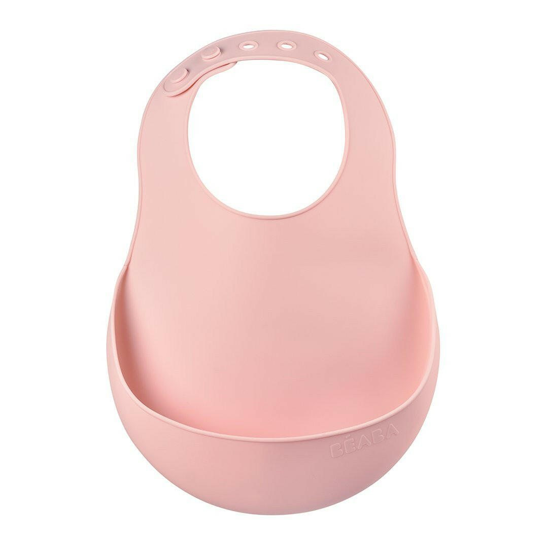 Beaba Silicone Bib - Light Mist/Old Pink - HYPHEN KIDS