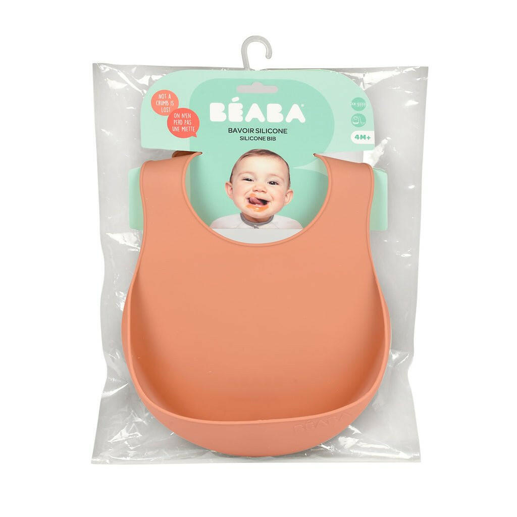Beaba Silicone Bib - Terracotta - HYPHEN KIDS