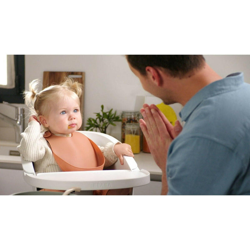 Beaba Silicone Bib - Terracotta - HYPHEN KIDS