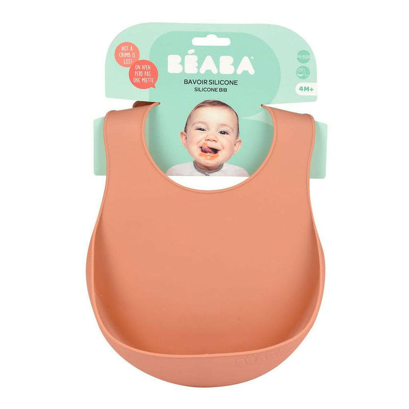 Beaba Silicone Bib - Terracotta - HYPHEN KIDS