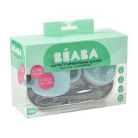 Beaba Silicone Learning Set And Cup - Blue/Grey - Bowls & Utensils - not - on - sale