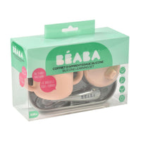 Beaba Silicone Learning Set And Cup - Pink/Grey - Bowls & Utensils - not - on - sale