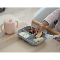 Beaba Silicone Learning Set And Cup - Pink/Grey - Bowls & Utensils - not - on - sale