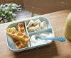 Beaba Silicone Suction Divided Plate & Spoon - Blue - Bowls & Utensils - not - on - sale