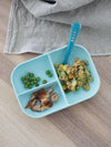 Beaba Silicone Suction Divided Plate & Spoon - Blue - Bowls & Utensils - not - on - sale