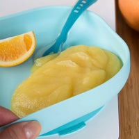 Beaba Silicone Suction Divided Plate & Spoon - Blue - Bowls & Utensils - not - on - sale