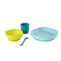 Beaba Silicone Suction Meal Set - Blue - Bowls & Utensils - not - on - sale