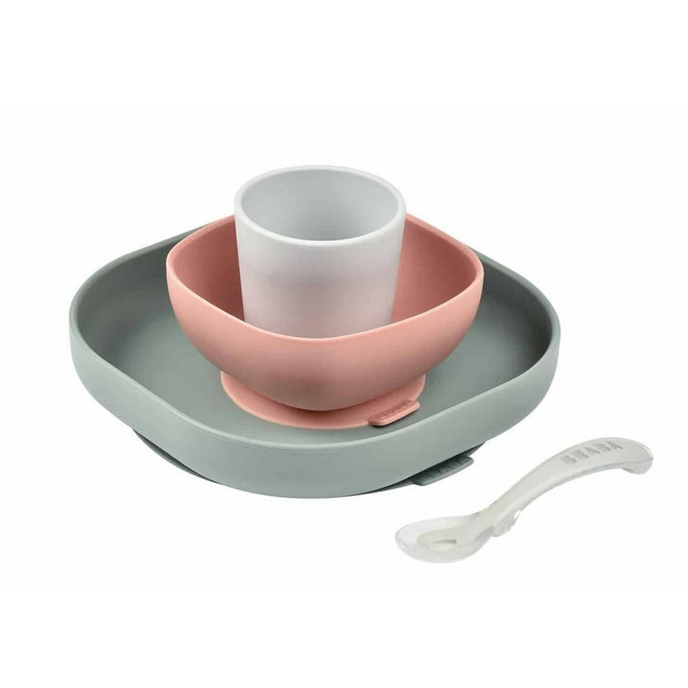 Beaba Silicone Suction Meal Set - Eucalyptus - Bowls & Utensils - not - on - sale