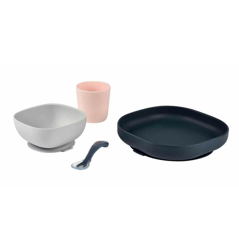 Beaba Silicone Suction Meal Set - Night Blue - Bowls & Utensils - not - on - sale