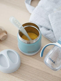 Beaba Stainless Steel Food Jar 300ML - Eucalyptus - Thermos Lunchbox - feeding