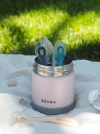 Beaba Stainless Steel Food Jar 300ML - Light Pink - Thermos Lunchbox - feeding
