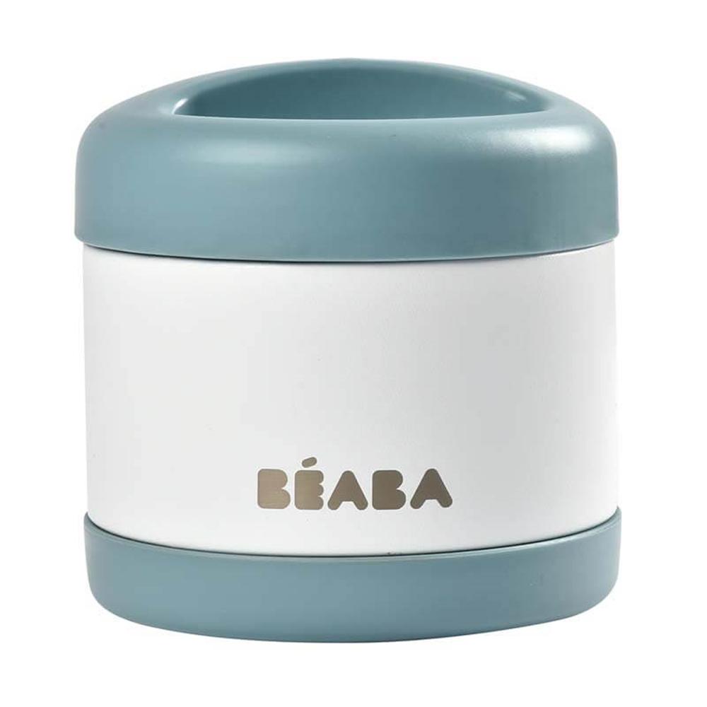 Beaba Stainless Steel Food Jar 500Ml - Baltic Blue / White -HYPHEN KIDS