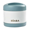 Beaba Stainless Steel Food Jar 500Ml - Baltic Blue / White - Thermos Lunchbox - feeding