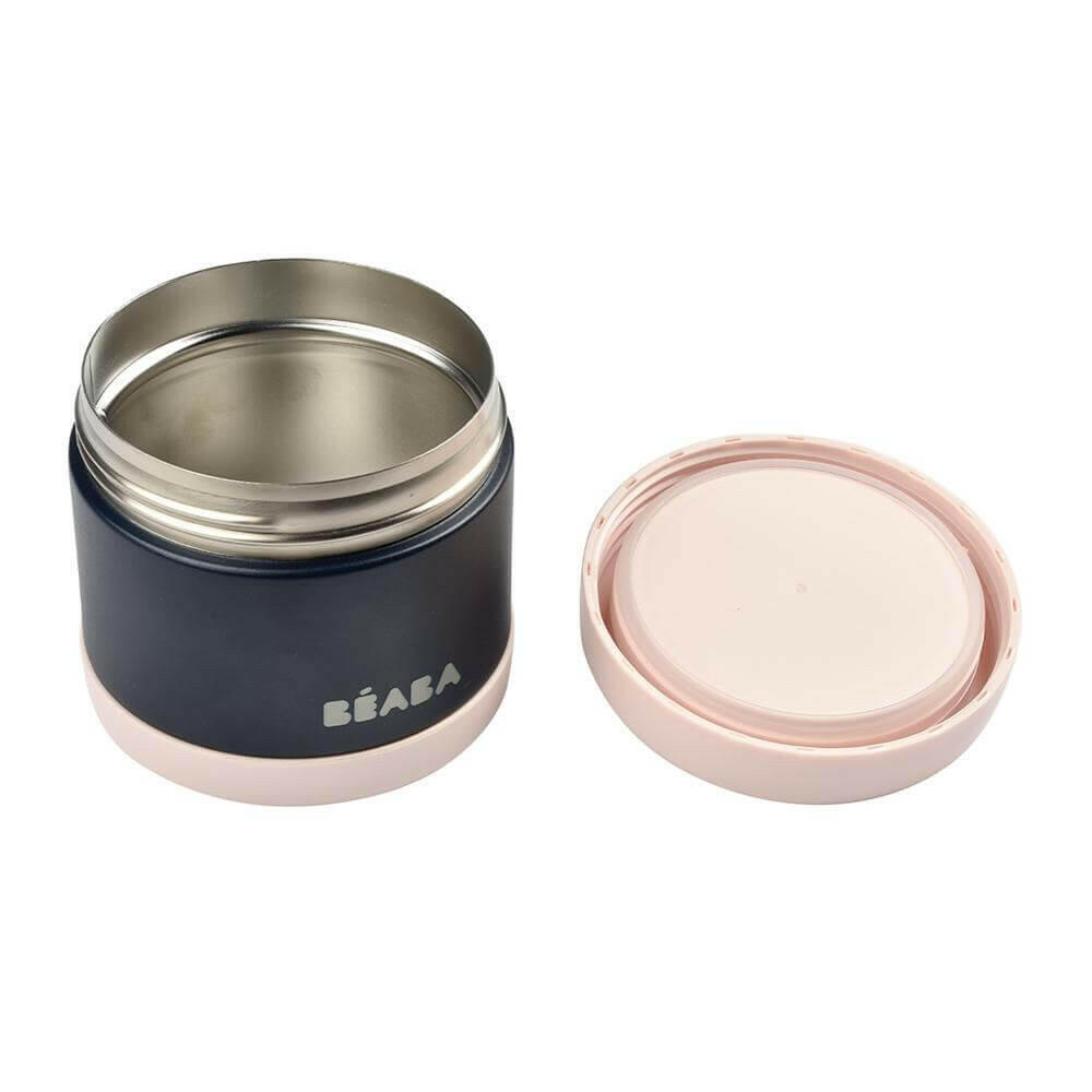 Beaba Stainless Steel Food Jar 500Ml - Light Pink / Night Blue - Thermos Lunchbox - feeding