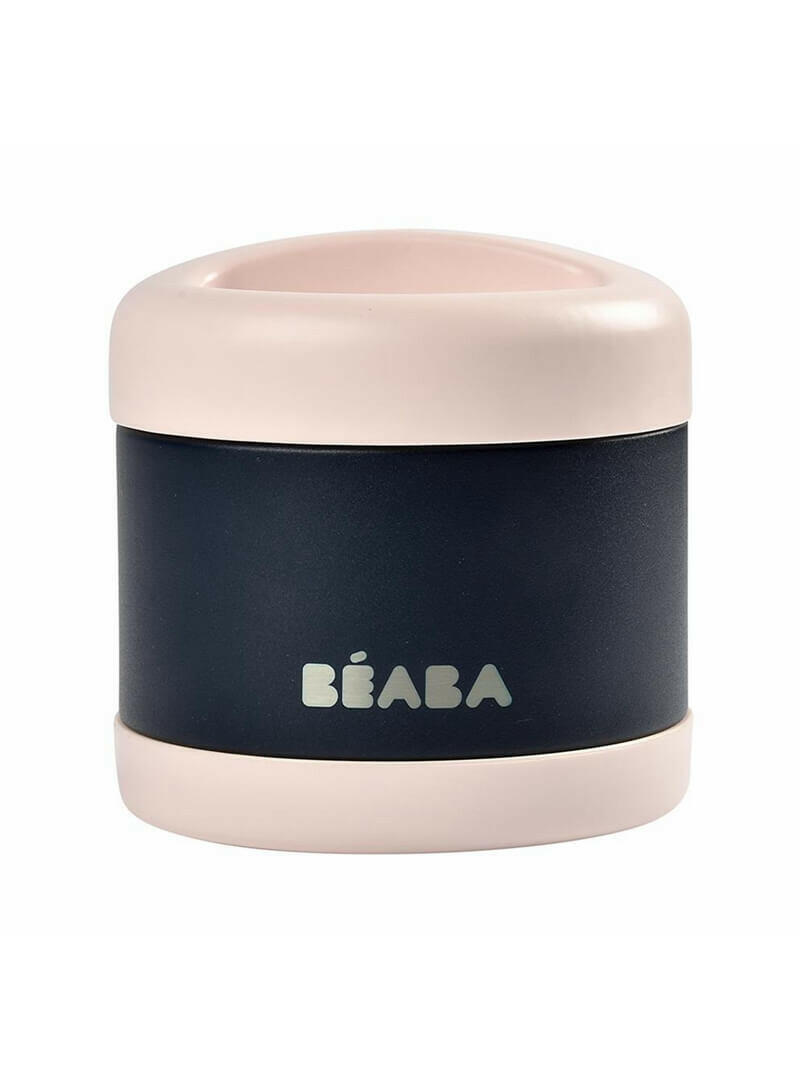 Beaba Stainless Steel Food Jar 500Ml - Light Pink / Night Blue - Thermos Lunchbox - feeding