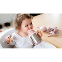 Shop Beaba Stainless Steel Straw Cup 250ml - Vintage Pink NZ | Premium Thermos Bottle for School Kids