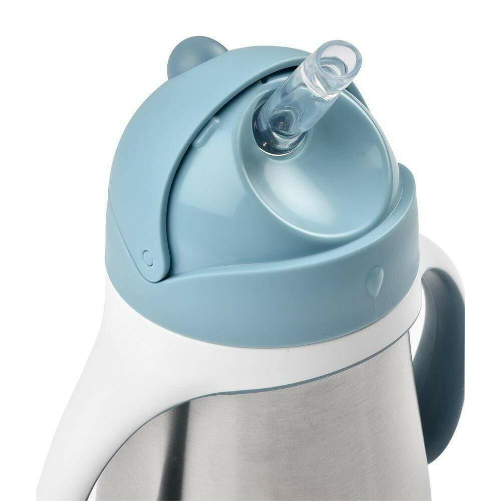 Shop Beaba Stainless Steel Straw Cup 250ml - Windy Blue NZ | Premium Thermos Bottle for School Kids