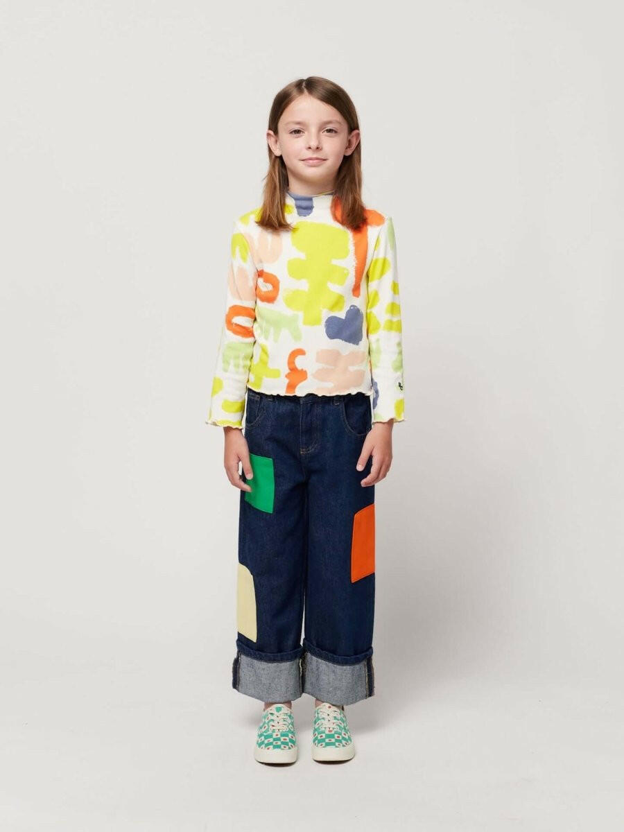 Bobo Choses B.C Color Block patch denim pants - Pants - 10 - 11Y