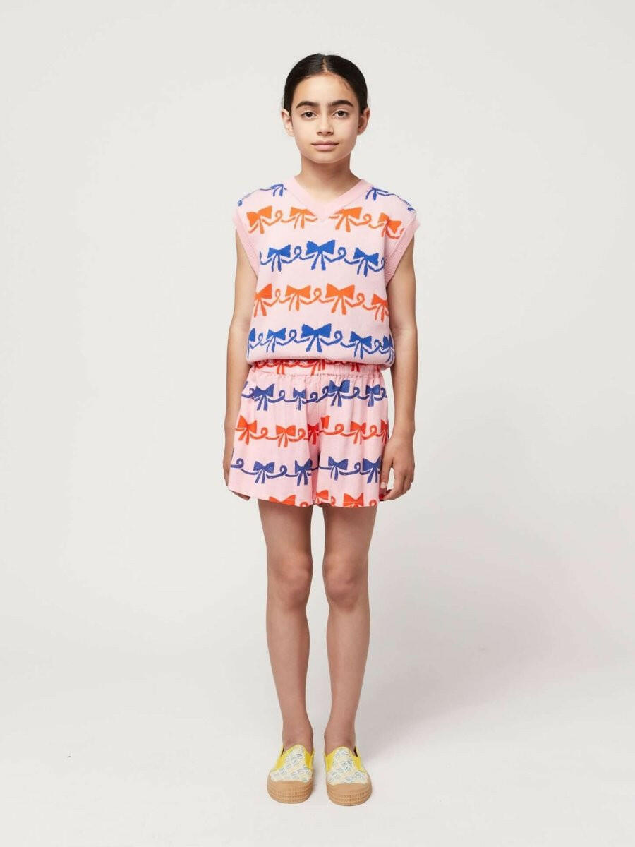 Bobo Choses Ribbon Bow all over jacquard vest - Sweatshirts - 10 - 11Y