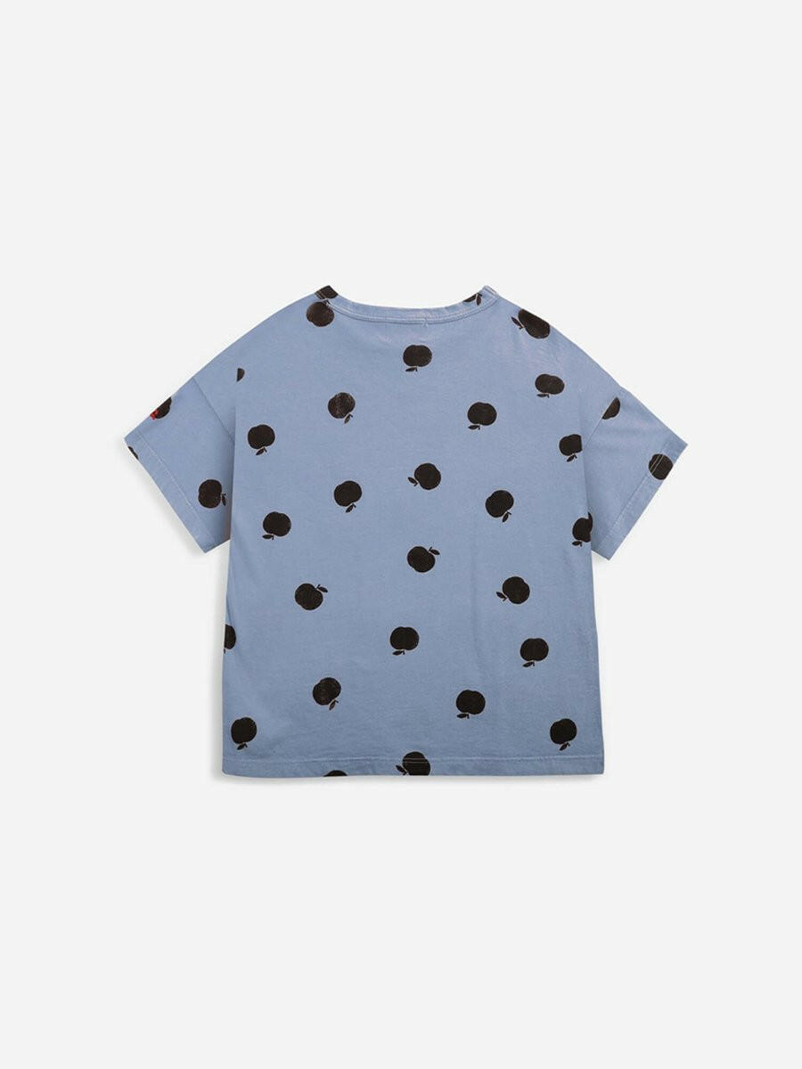 Bobo Poma Allover Short Sleeve T-shirt - Blue - Shirts - 2 - 3Y