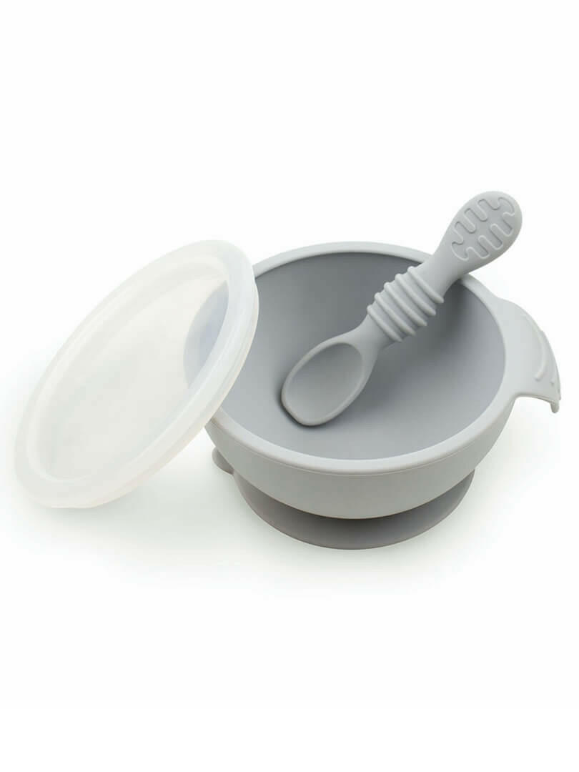Bumkins First Feeding Set - Grey - Bowls & Utensils - not - on - sale