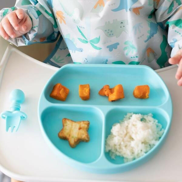 Bumkins Silicone Grip Dish - Blue - Bowls & Utensils - not - on - sale